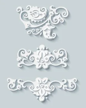 Vector modern volumetric floral elements Stock Illustration