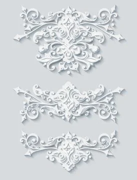 Vector modern volumetric floral elements 스톡 일러스트