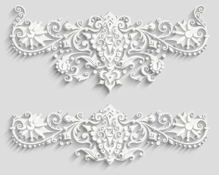 Vector modern volumetric floral elements Stockillustratie