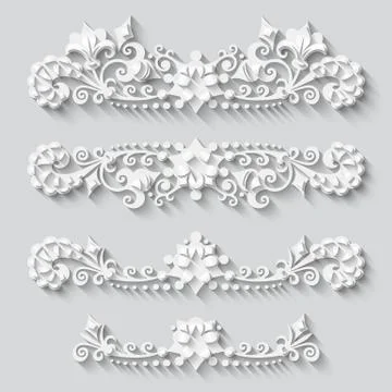 Vector modern volumetric floral elements Stock Illustration