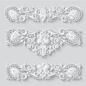 Vector modern volumetric floral elements Illustrazione stock