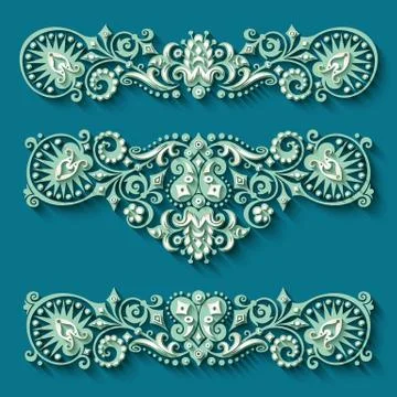 Vector modern volumetric floral elements Stock Illustration