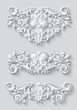 Vector modern volumetric floral elements Illustrazione stock