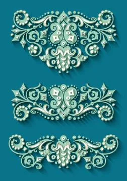 Vector modern volumetric floral elements Illustrazione stock
