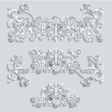 Vector modern volumetric floral elements イラスト素材
