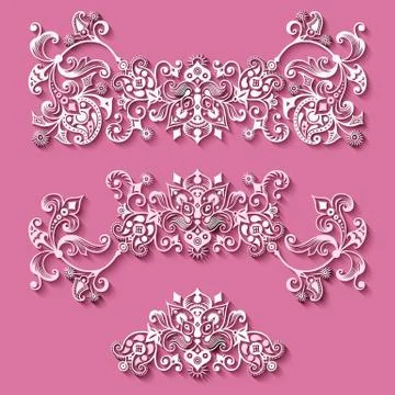 Vector modern volumetric floral elements Illustrazione stock