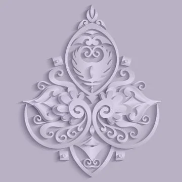 Vector modern volumetric floral elements Illustrazione stock
