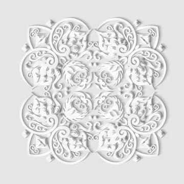 Vector modern volumetric floral elements Stock Illustration