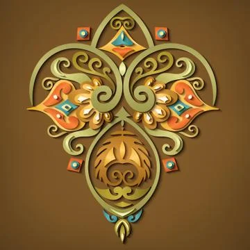 Vector modern volumetric floral elements Stockillustratie