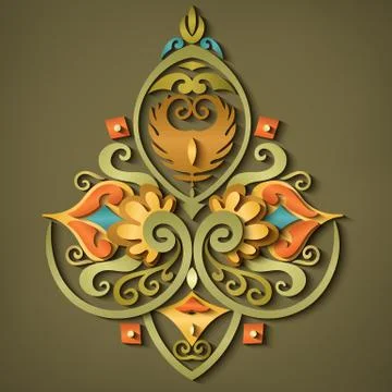 Vector modern volumetric floral elements Illustrazione stock