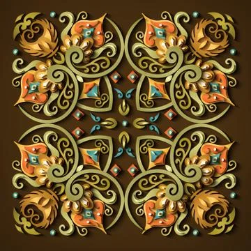 Vector modern volumetric floral elements Illustrazione stock