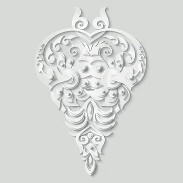Vector modern volumetric floral elements Stock Illustration