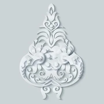 Vector modern volumetric floral elements Stock Illustration