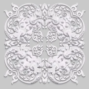 Vector modern volumetric floral elements Illustrazione stock