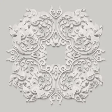 Vector modern volumetric floral elements Stock Illustration