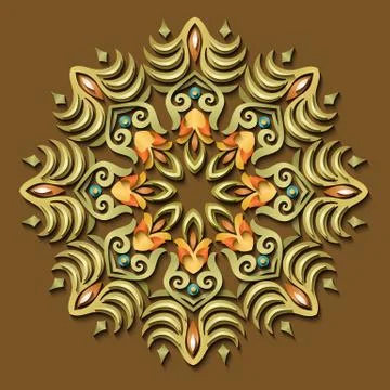 Vector modern volumetric floral elements Stockillustratie