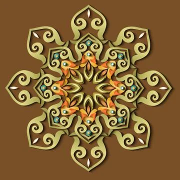 Vector modern volumetric floral elements Stock Illustration