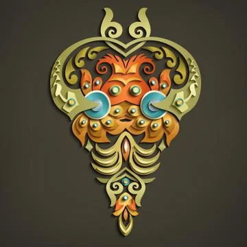 Vector modern volumetric floral elements Illustrazione stock