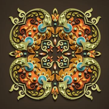 Vector modern volumetric floral elements Illustrazione stock