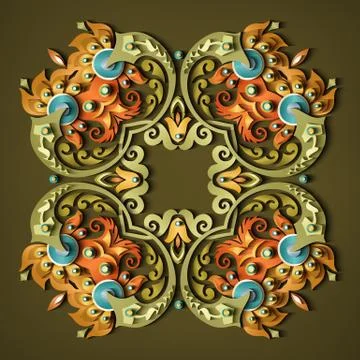 Vector modern volumetric floral elements Illustrazione stock