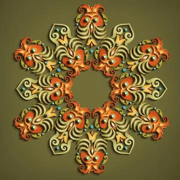 Vector modern volumetric floral elements Illustrazione stock