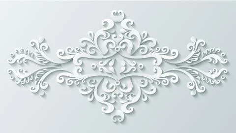 Vector modern volumetric floral elements Stock Illustration