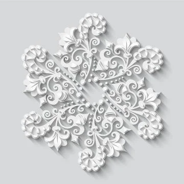 Vector modern volumetric floral elements. 스톡 일러스트