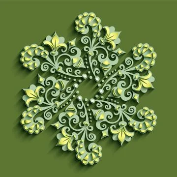 Vector modern volumetric floral elements. Illustrazione stock