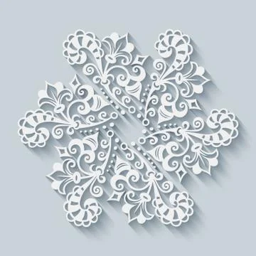 Vector modern volumetric floral elements. Illustrazione stock