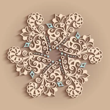 Vector modern volumetric floral elements. Stock Illustration