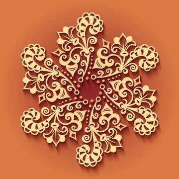 Vector modern volumetric floral elements. Illustrazione stock