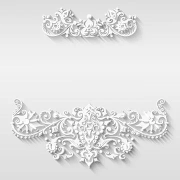 Vector modern volumetric floral elements Illustrazione stock