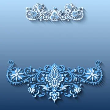 Vector modern volumetric floral elements Illustrazione stock