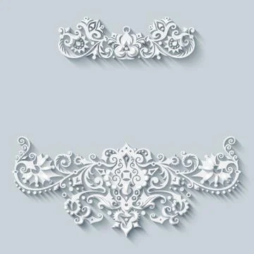 Vector modern volumetric floral elements Stockillustratie