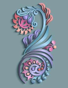 Vector modern volumetric floral elements Illustrazione stock