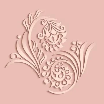 Vector modern volumetric floral elements Illustrazione stock