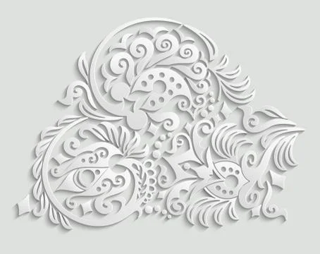 Vector modern volumetric floral elements Stock Illustration