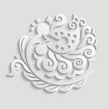 Vector modern volumetric floral elements Illustrazione stock