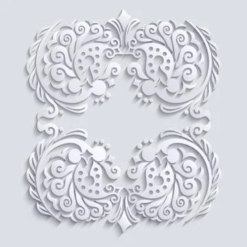 Vector modern volumetric floral elements Illustrazione stock
