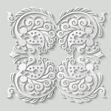 Vector modern volumetric floral elements Illustrazione stock