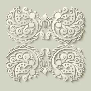 Vector modern volumetric floral elements Illustrazione stock