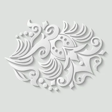 Vector modern volumetric floral elements Stock Illustration