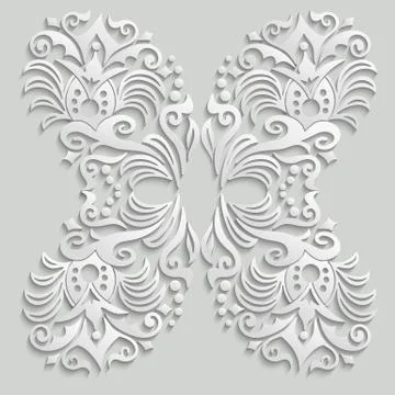 Vector modern volumetric floral elements Illustrazione stock