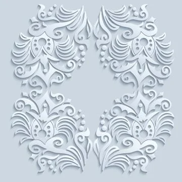 Vector modern volumetric floral elements Stock Illustration