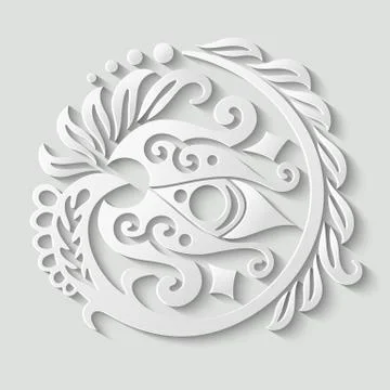 Vector modern volumetric floral elements Illustrazione stock