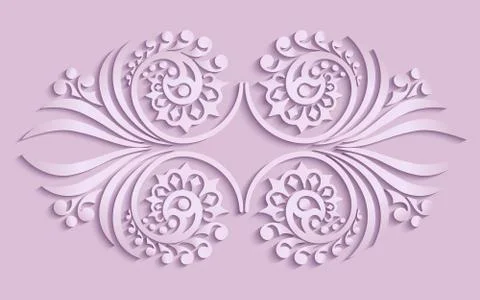 Vector modern volumetric floral elements Stock Illustration