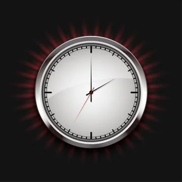 Vector modern watch icon with rays on black background Stockillustratie