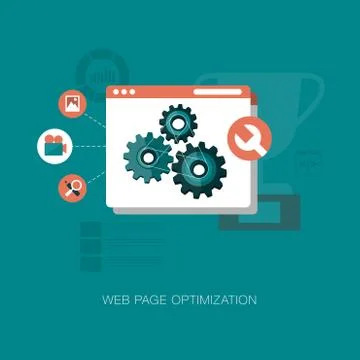 Vector modern web page optimization concept illustration Stock Illustration