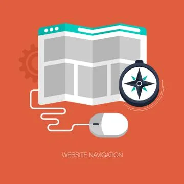 Vector modern website navigation concept illustration Stock Illustration