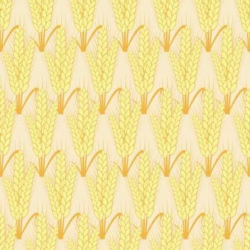 Vector modern wheat seamless background. Illustrazione stock